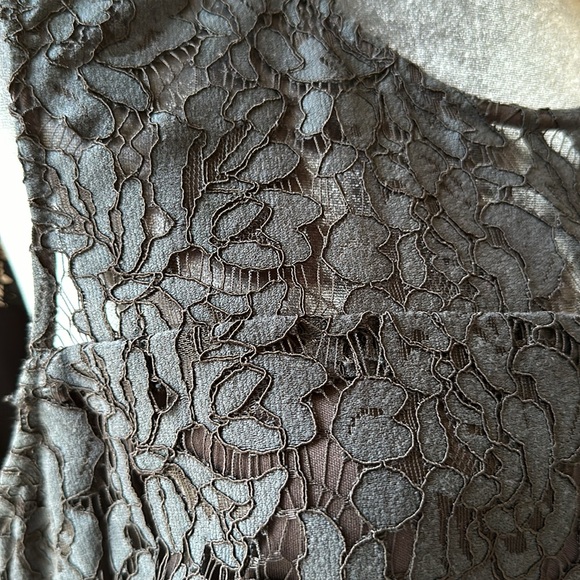 Banana Republic Navy Black Lace Sleeveless Cocktail Dress with Back Cut Out 12P - Picture 3 of 10